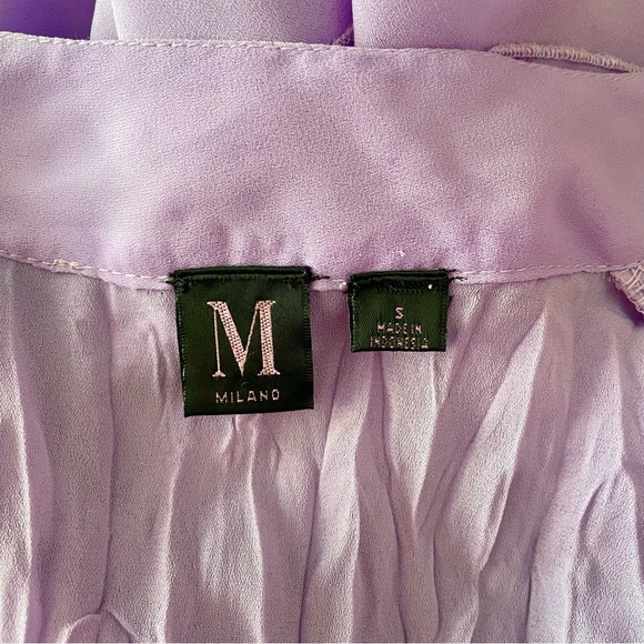Lilac Purple Ruffle Buttoned Blouse - Picture 5 of 6